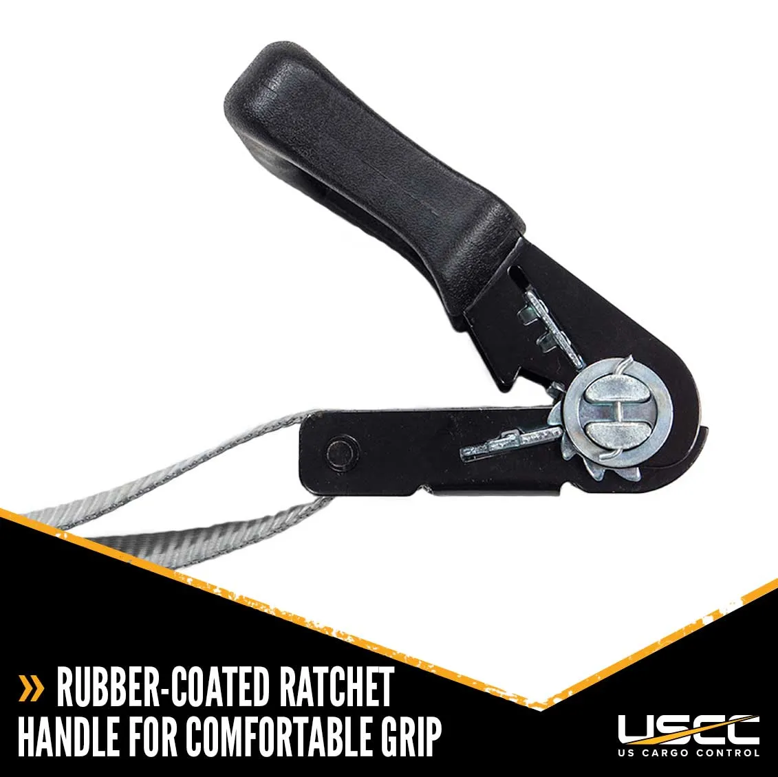 1" x 10' Rubber Coated Ratchet Strap w/ Vinyl Coated Wire Hooks - 4 Pack