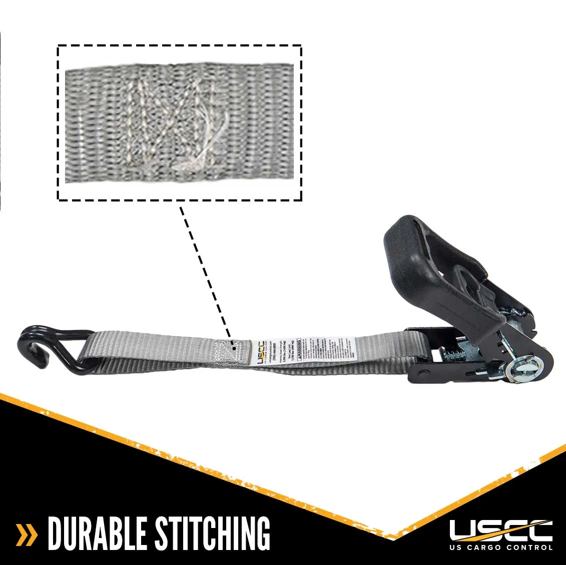 1" x 10' Rubber Coated Ratchet Strap w/ Vinyl Coated Wire Hooks - 4 Pack