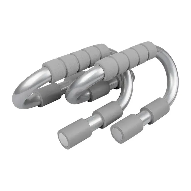2 Pack Push Up Bars | S-Shaped Soft Grip Foam Non Slip Press Up Stands | Grey or Pink