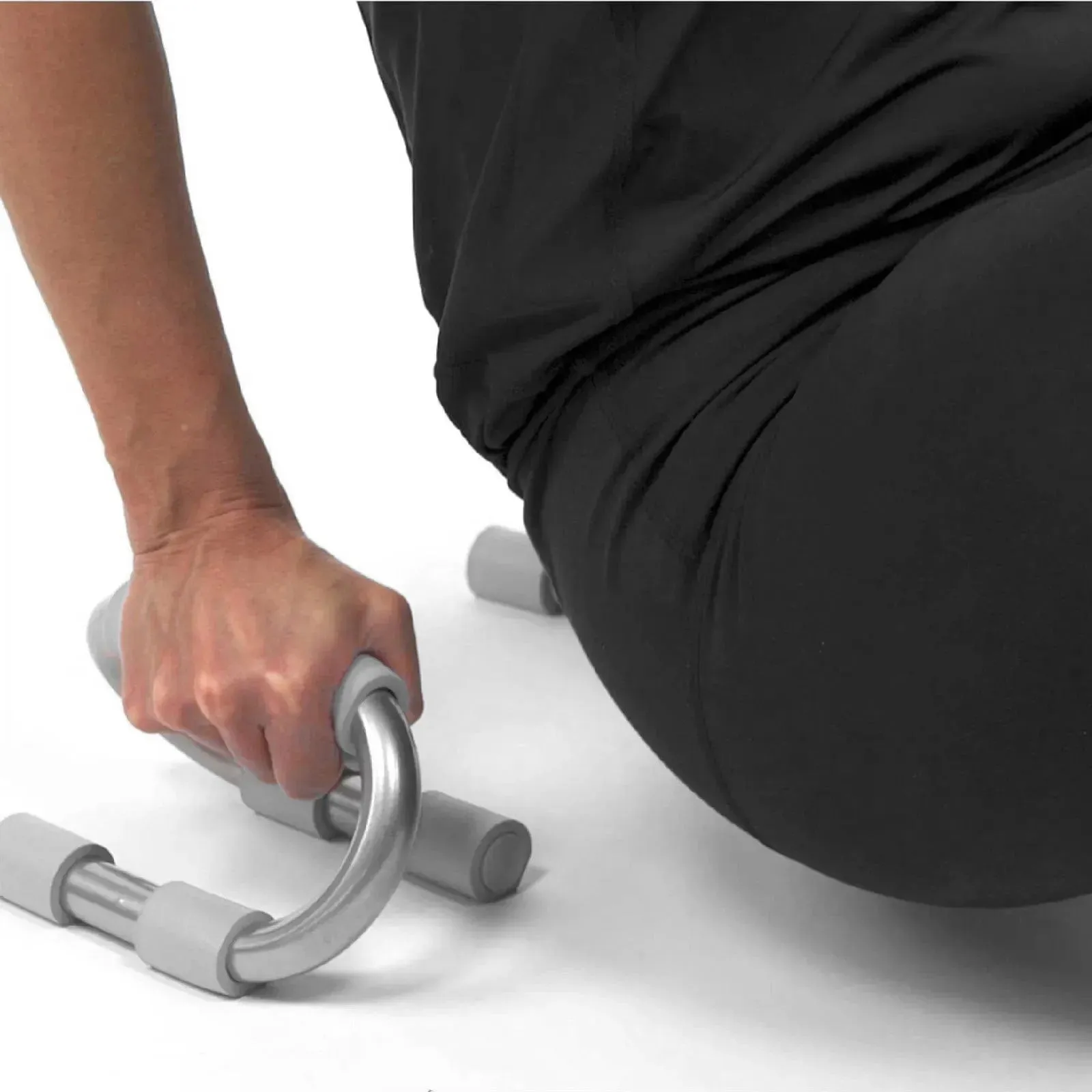 2 Pack Push Up Bars | S-Shaped Soft Grip Foam Non Slip Press Up Stands | Grey or Pink