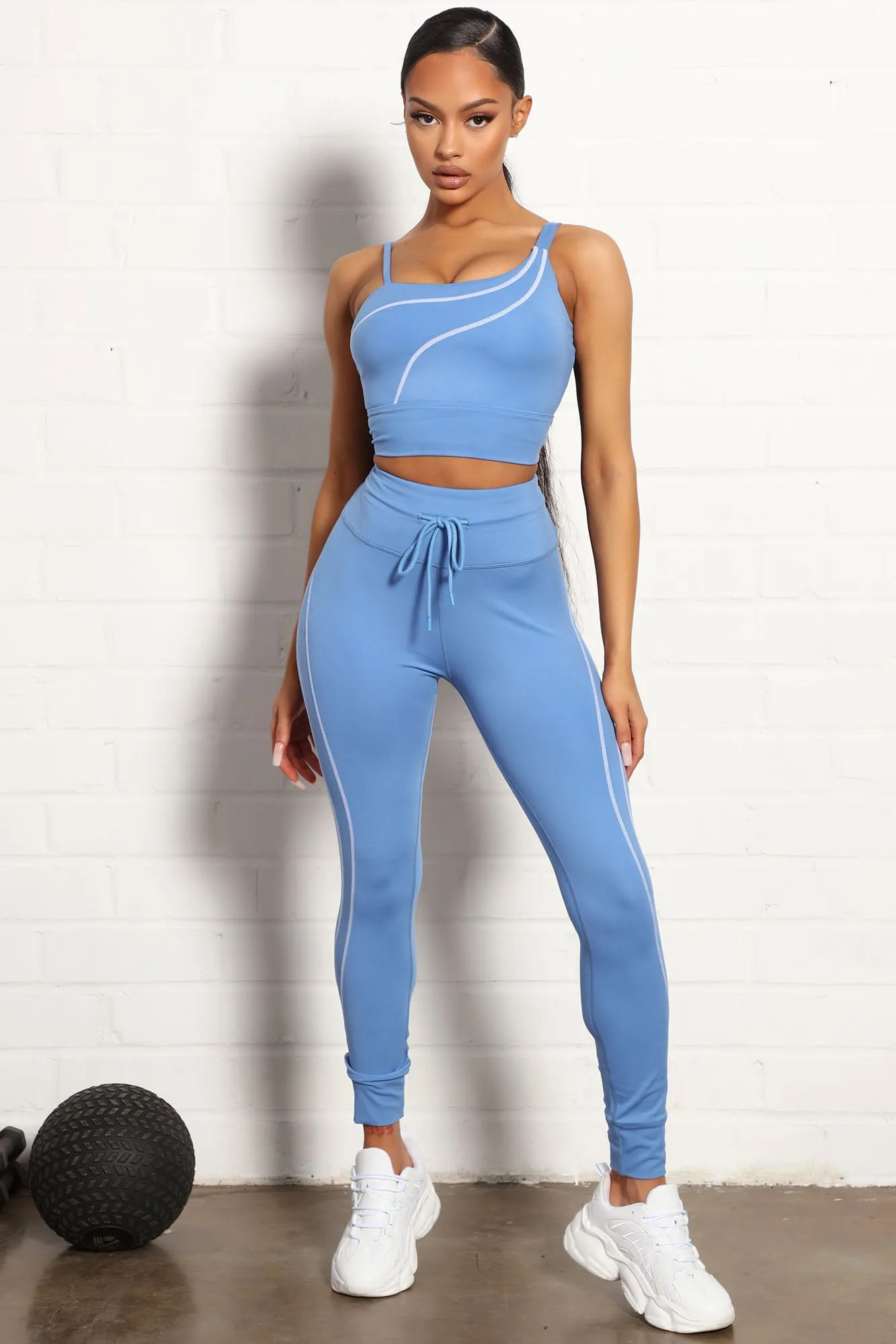 All You Got Active Contrast Stitch Super Soft Jogger Legging - Blue