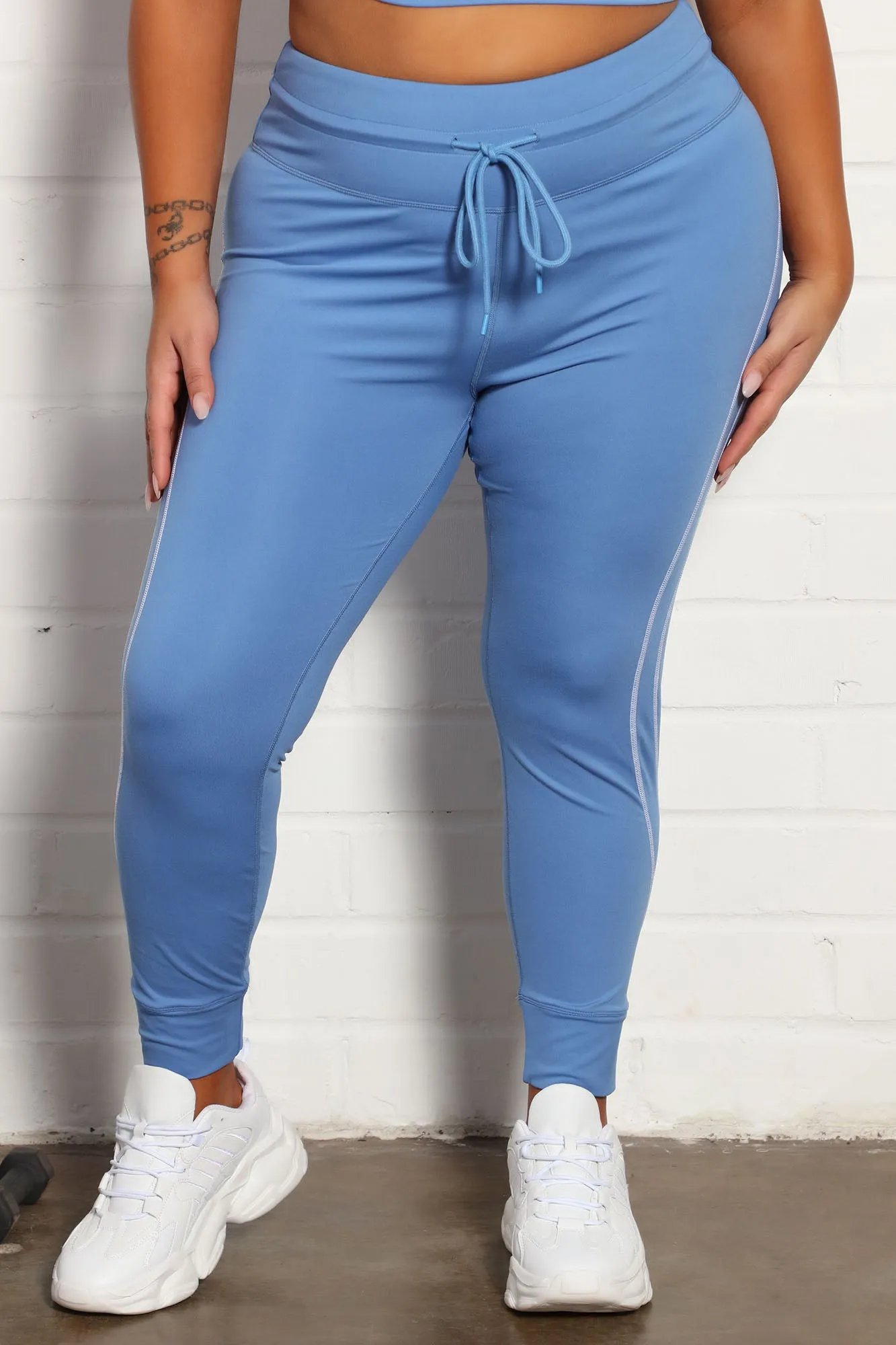 All You Got Active Contrast Stitch Super Soft Jogger Legging - Blue