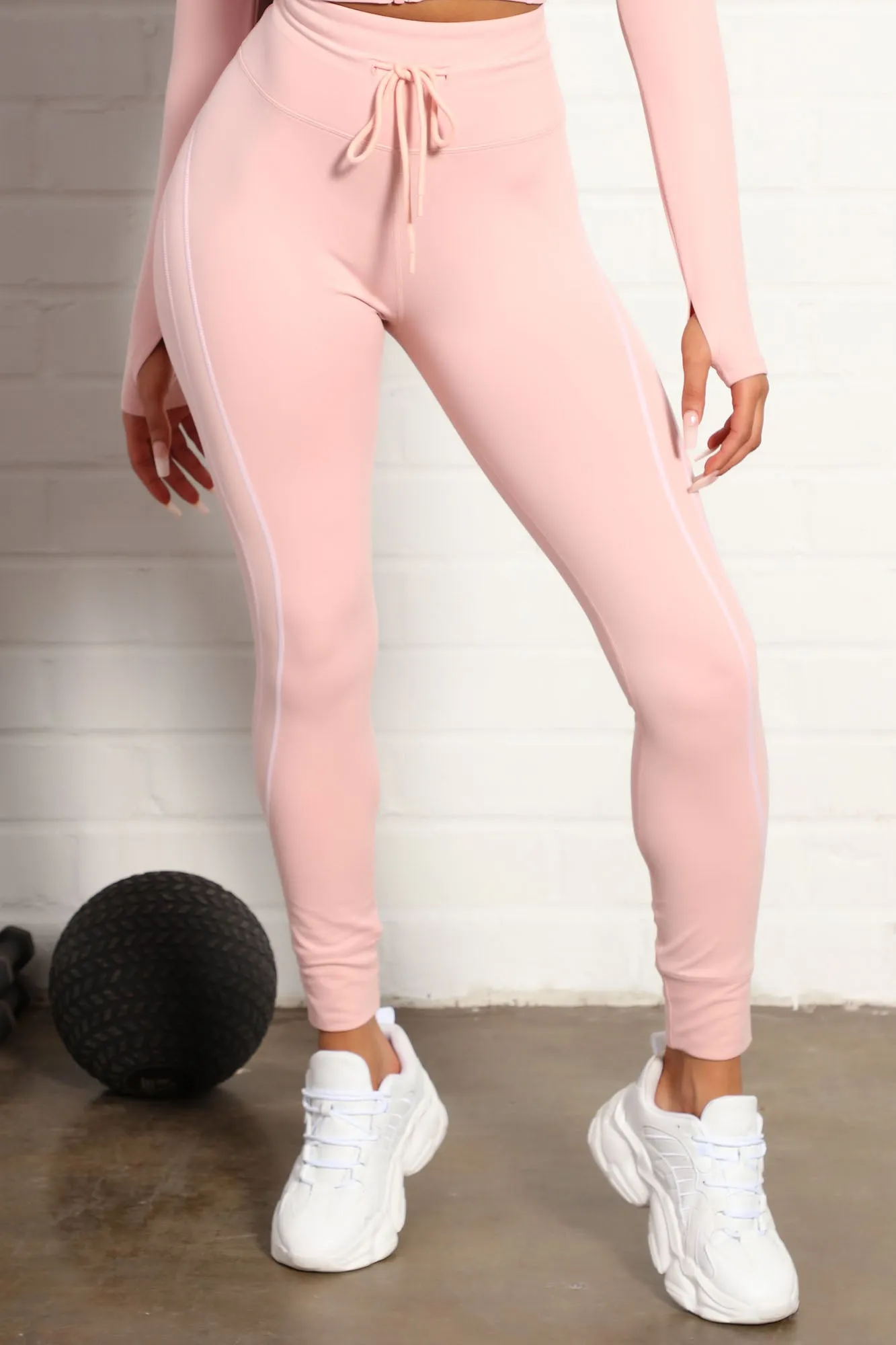 All You Got Active Contrast Stitch Super Soft Jogger Legging - Blush