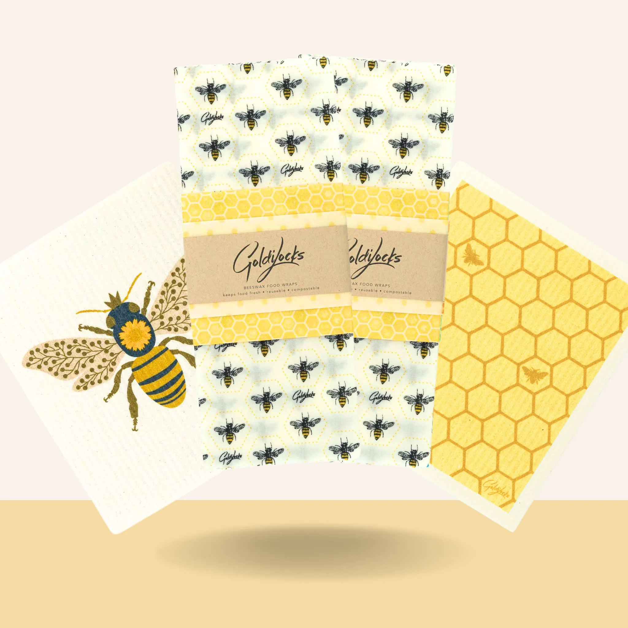 Bee Hive Bundle: Beeswax Food Wraps   Swedish Dishcloths