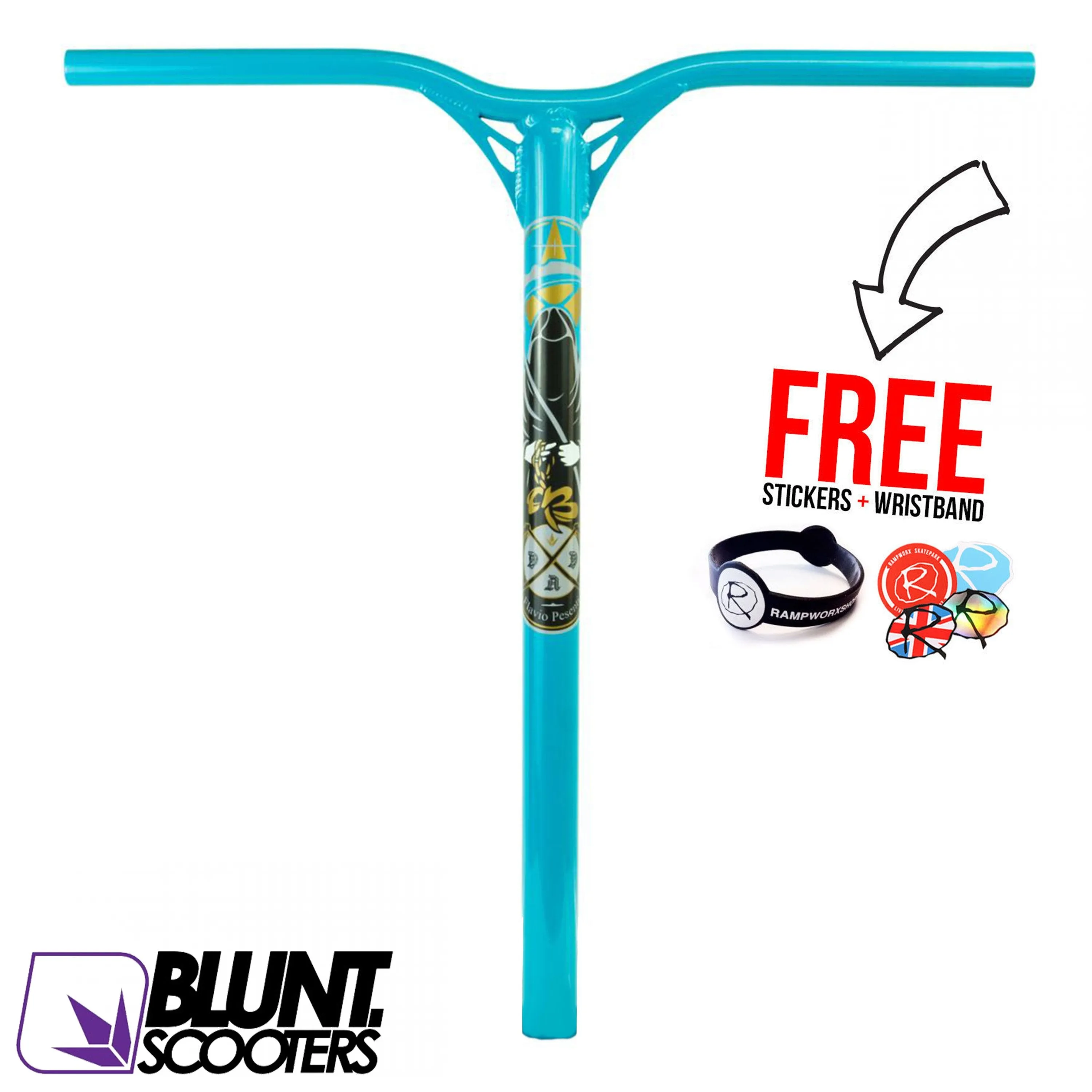Blunt Scooters Flavio Pesenti V2 Reaper Bars 650mm, Blue