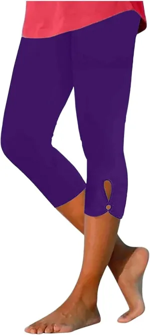 Capri Leggings for Women Casual Yoga Pants High Waisted Cropped Comfy Stretchy Workout Pants