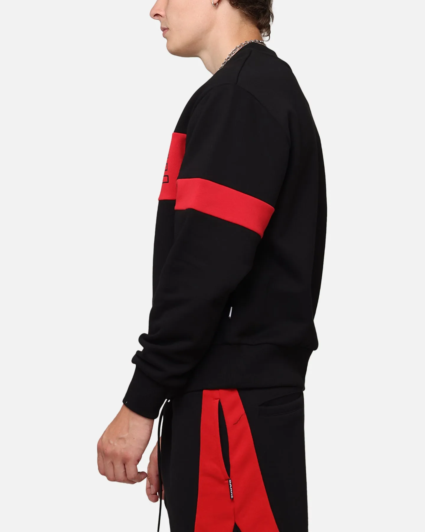 Carre Bars Crewneck Black/Red