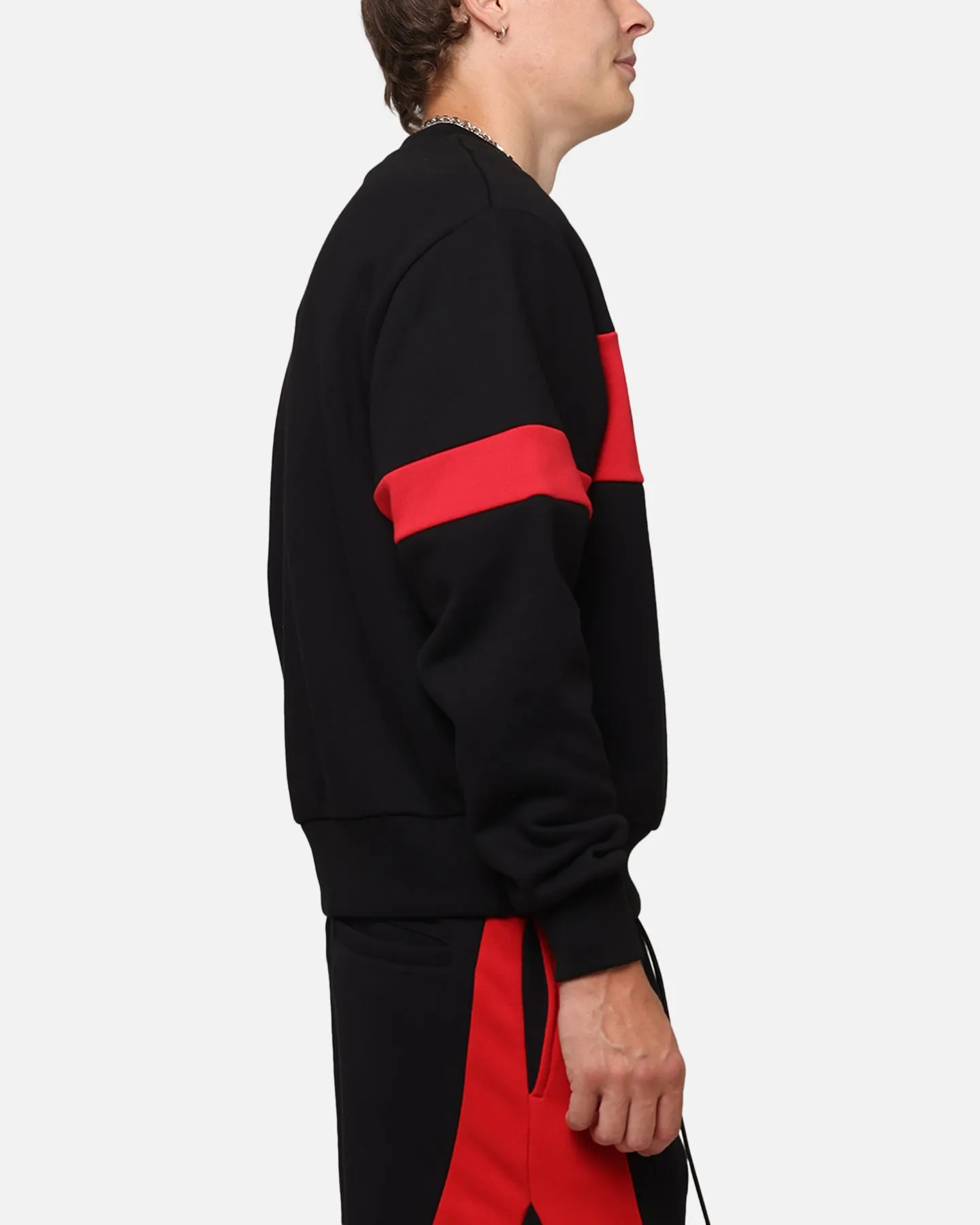 Carre Bars Crewneck Black/Red