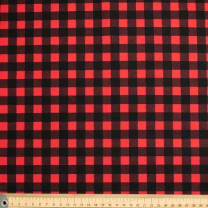 Classic Check & Stripe Collection Red & Black Checks Cotton Prints