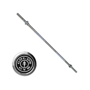CLEARANCE:  Gold's Gym 7ft Olympic Barbell w/ Lockjaw Collars