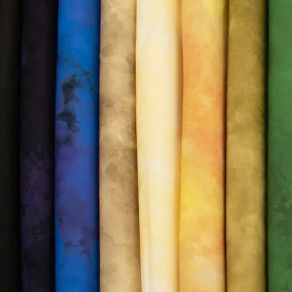 Cloudy Marble Collection #19 Black Watercolour Shading Cotton Prints