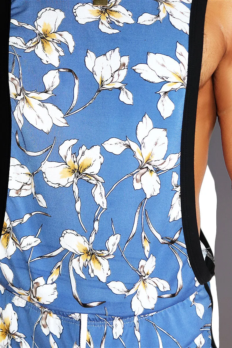 Colony Beach Floral Low Arm Tank- Blue