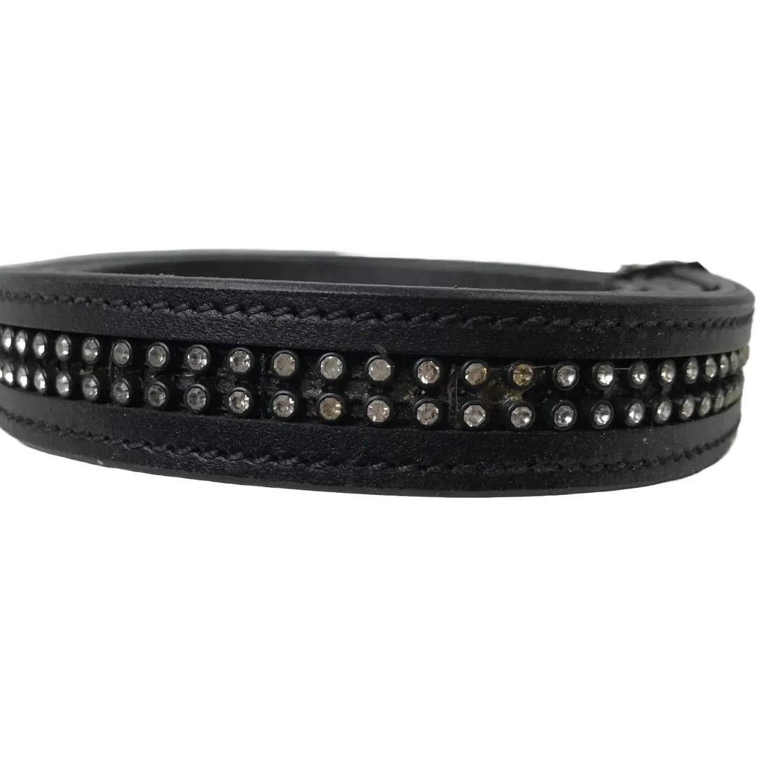 Derby Originals Multipurpose Crystal Inlay Leather Lead for Cattle, Horse or Dog with Chain and Swivel Snap