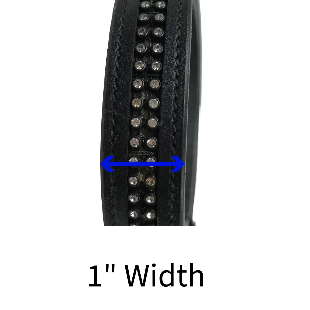 Derby Originals Multipurpose Crystal Inlay Leather Lead for Cattle, Horse or Dog with Chain and Swivel Snap