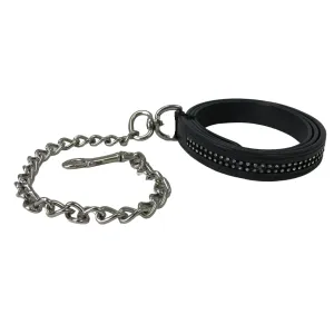 Derby Originals Multipurpose Crystal Inlay Leather Lead for Cattle, Horse or Dog with Chain and Swivel Snap