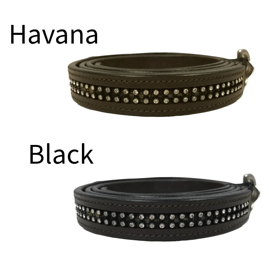 Derby Originals Multipurpose Crystal Inlay Leather Lead for Cattle, Horse or Dog with Chain and Swivel Snap