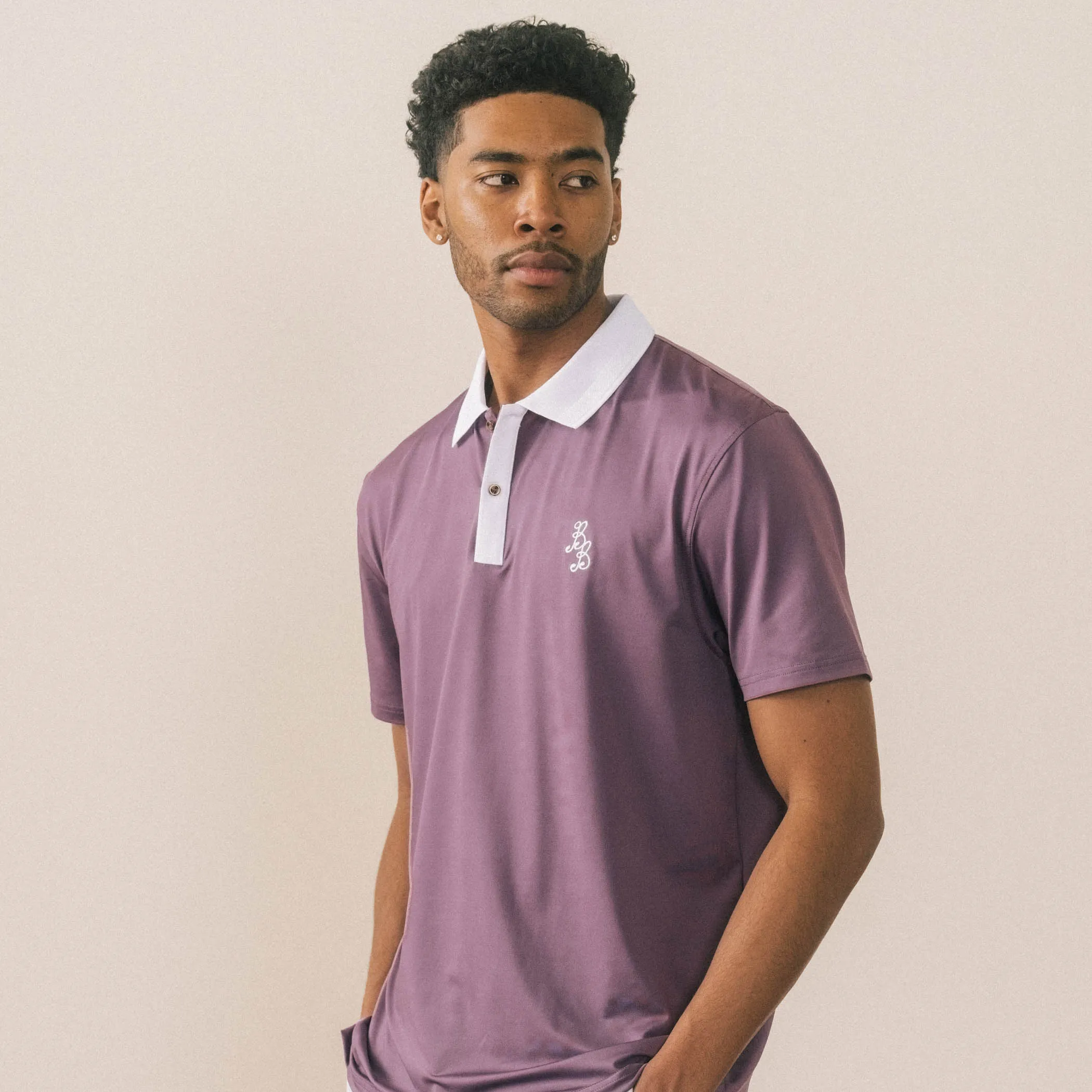Essentials Athletic Polo- Grape