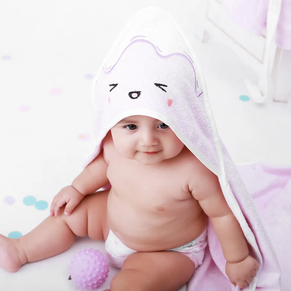 Fancy Fluff Bamboo Cotton  Hooded Towel - Lavender Sundae