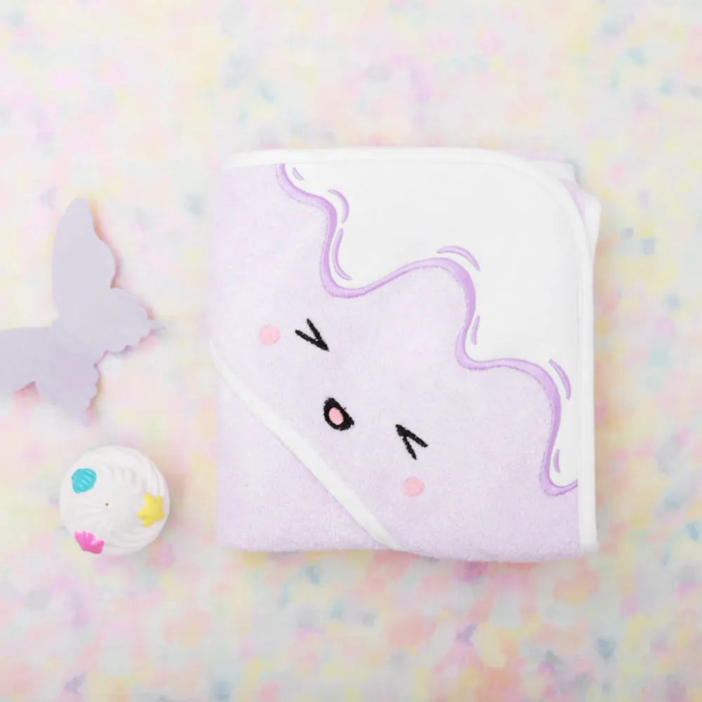 Fancy Fluff Bamboo Cotton  Hooded Towel - Lavender Sundae