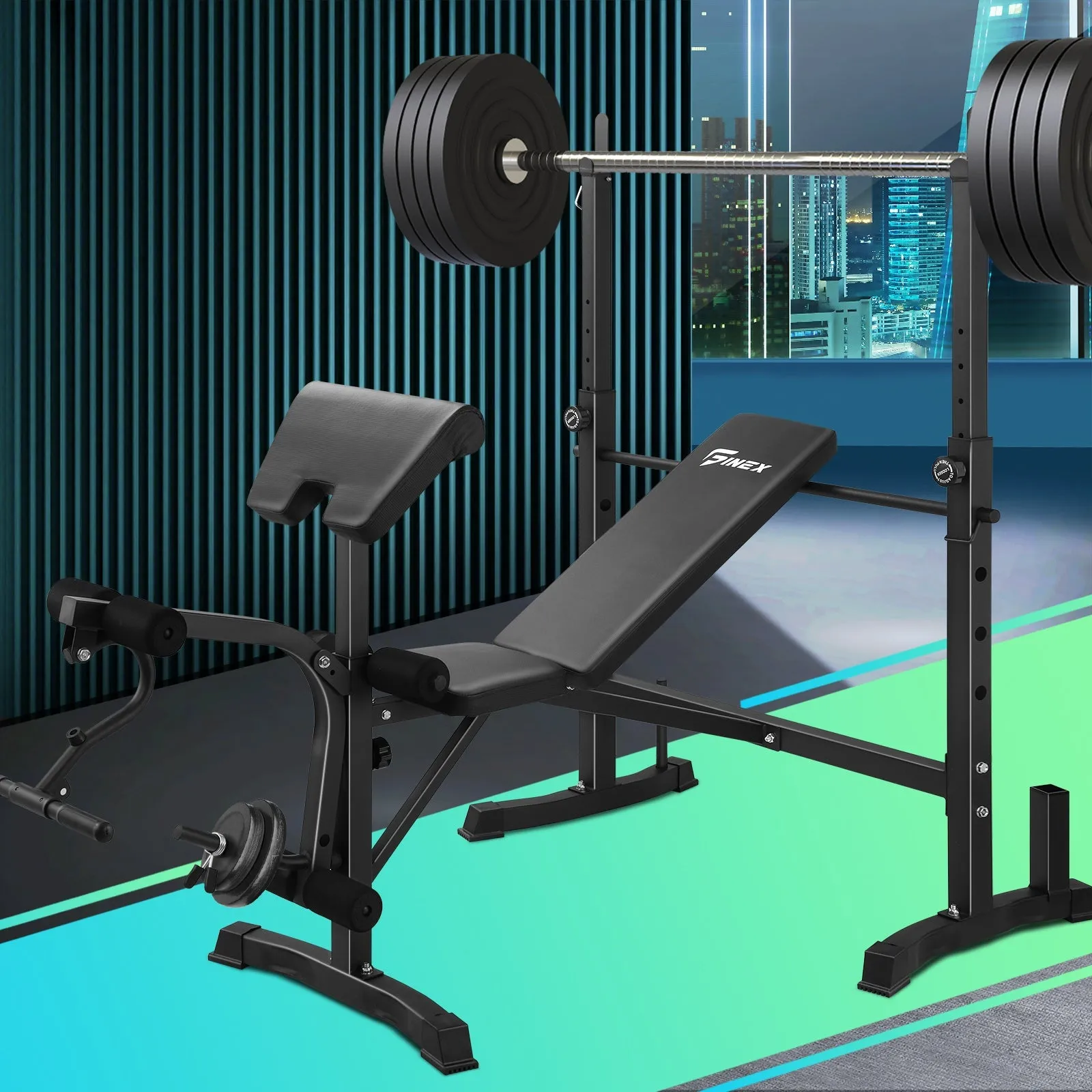 Finex Bench Press Weight Bench 10in1 Multi-Station Fitness Home Gym Equipment