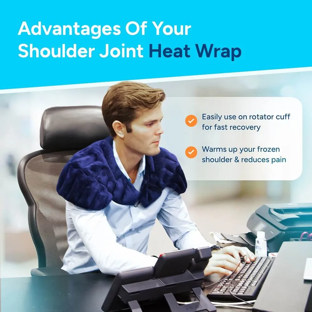 Frozen Shoulder Heat Wrap for Rotator Cuff Injury, Navy Blue
