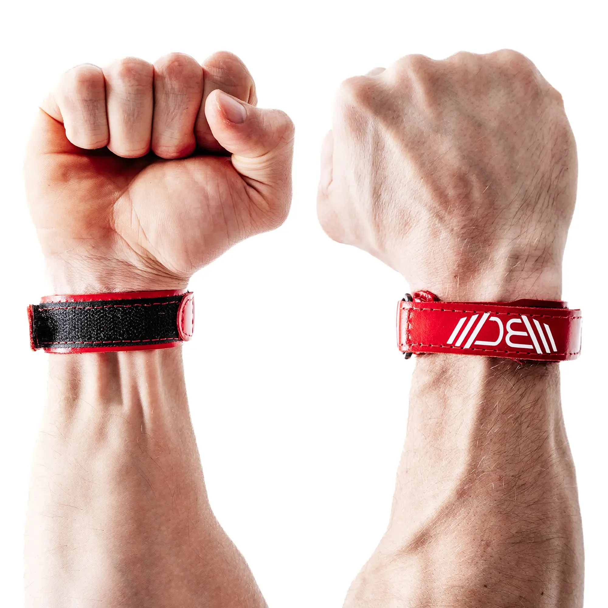 Leather Wrist Wraps Basic Red