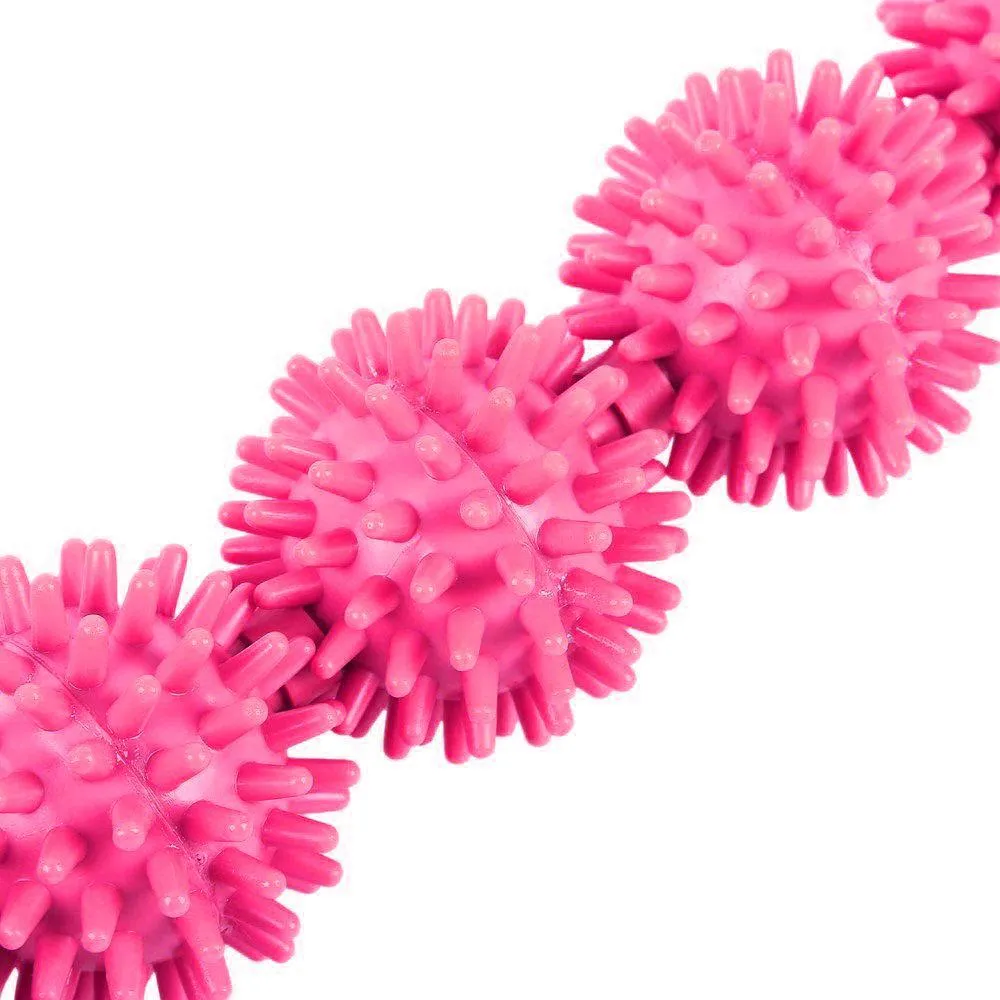 Massage Stick Roller with 3 Spiky Balls - Pink/Grey