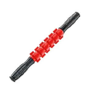 Massage Stick Roller with 6 Trigger Point Rollers - Red/Black