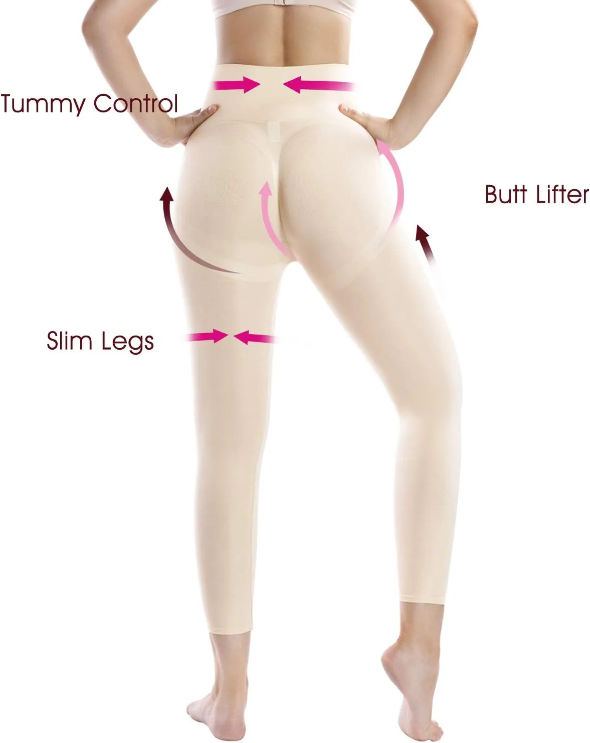  MD Shapewear for Women Tummy Control Seamless High Waisted Light Compression Footless Tights Leggings