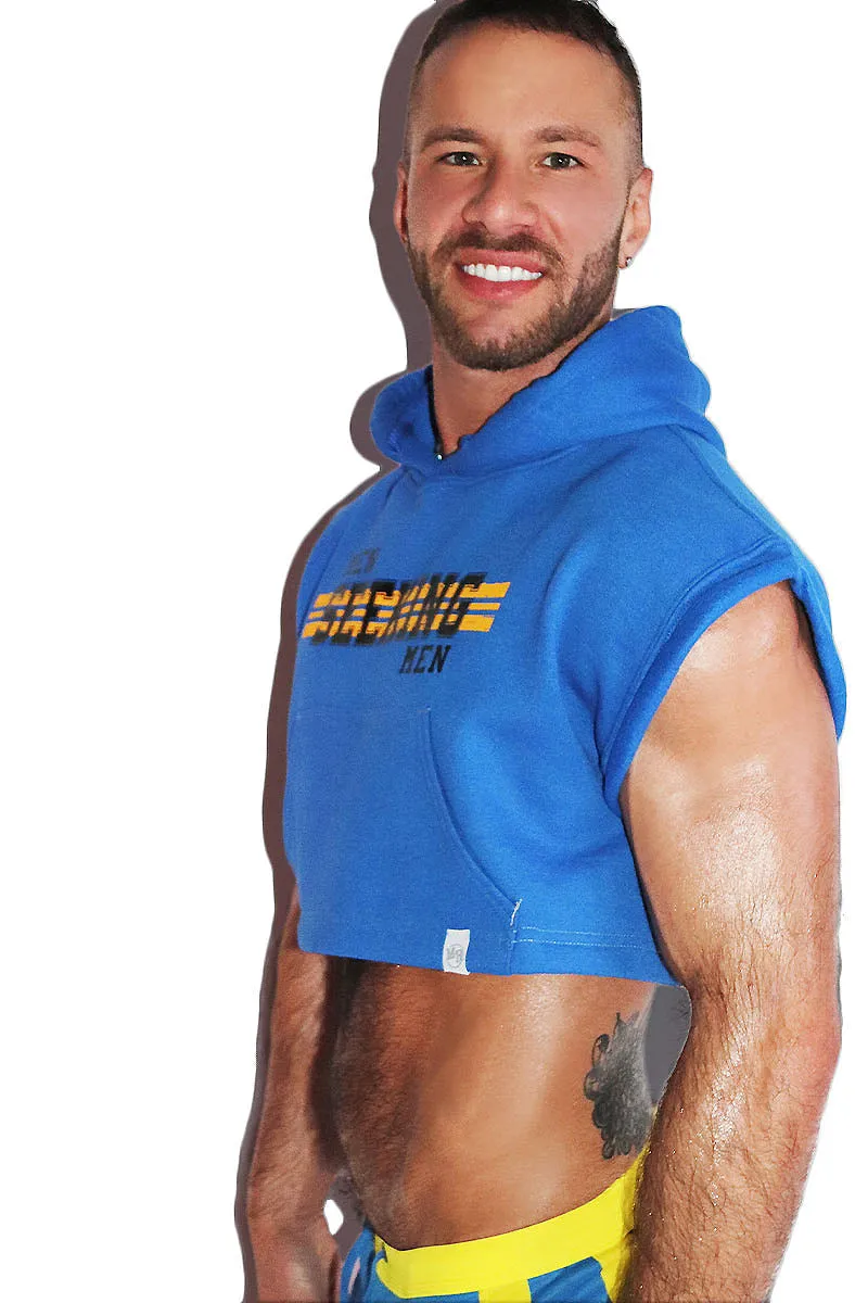 Men Seeking Men Sleeveless Crop Hoodie-Royal Blue