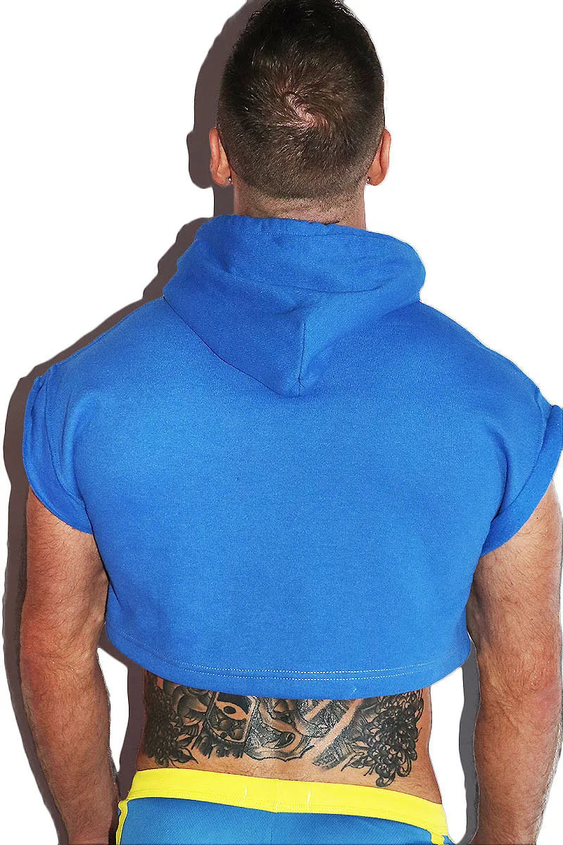 Men Seeking Men Sleeveless Crop Hoodie-Royal Blue