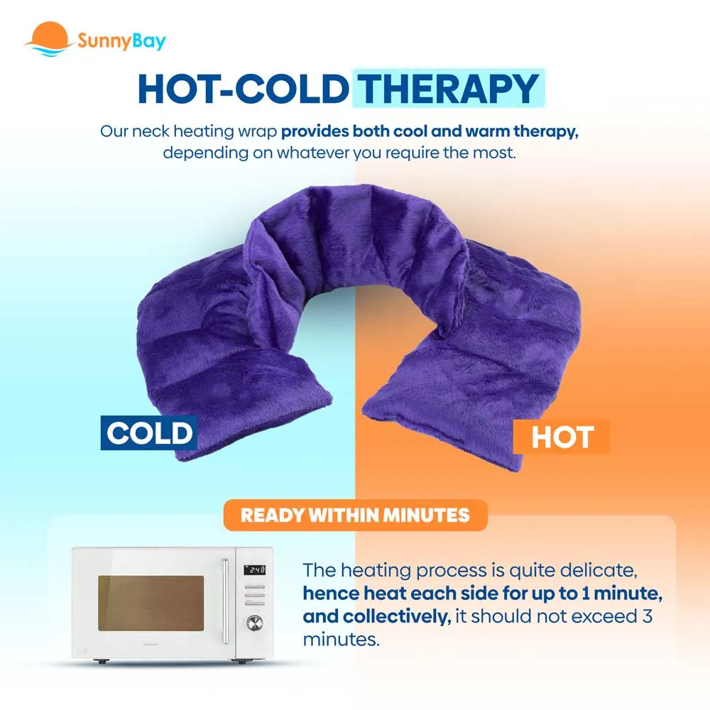 Microwavable Neck and Shoulder Heating Wrap, Odorless, Purple