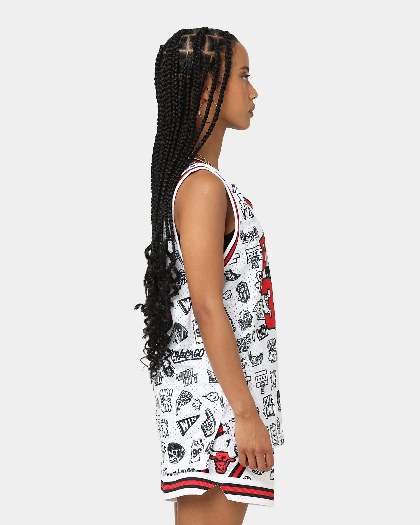 Mitchell & Ness Women's Chicago Bulls Scottie Pippen #33 Doodle Swingman Jersey White