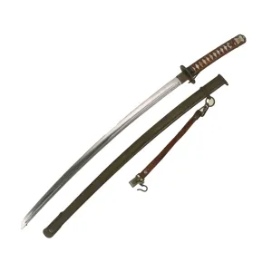 Original WWII Japanese Army Type 95 NCO Aluminum Handle Katana Sword with Rare Leather Hanger - Matched Serial 79051