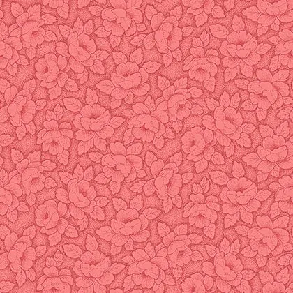 Stof Fabrics Colourflow Pink Flowers with Leaves Cotton Prints