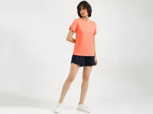 Women Navy Blue Solid Shorts